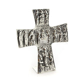 Silver cross TABLETOP ALTARPIECE - customizable 35x55mm